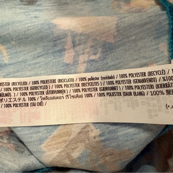 Disney Parks Joey Chou Dress L Blue Mickey Minnie Stitch Castle Pink Bow EUC - Picture 5 of 6